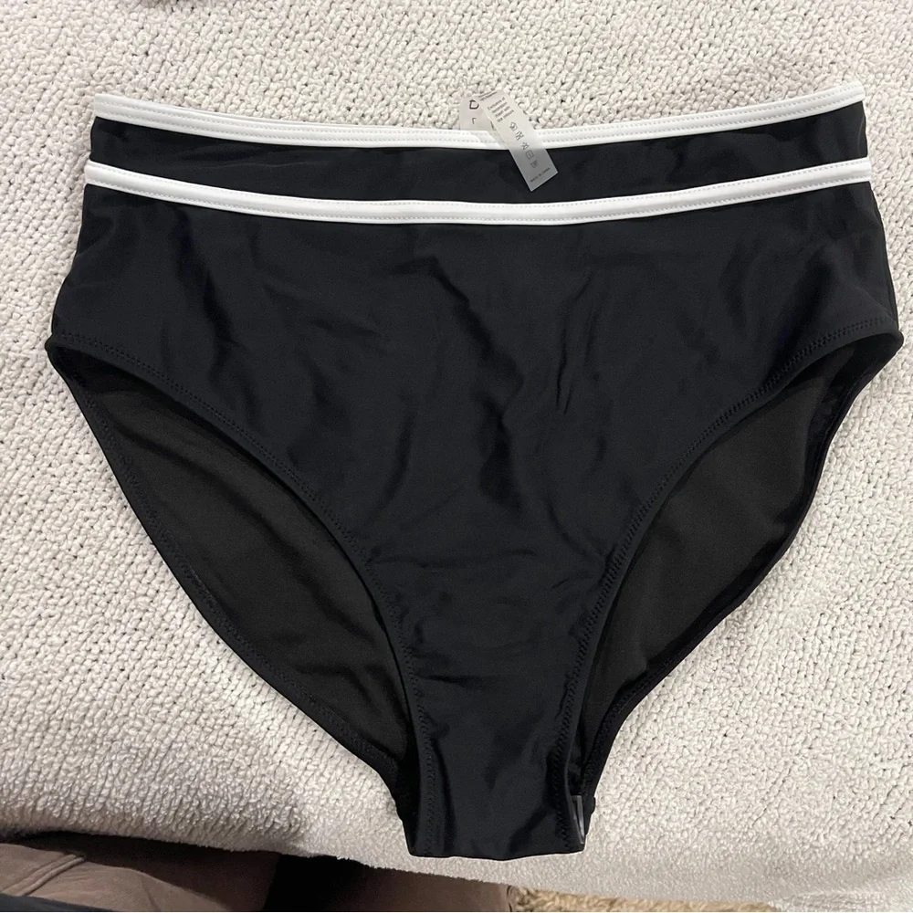 Black and White Women's high waisted Swimwear Set L NWT never - Picture 8 of 10